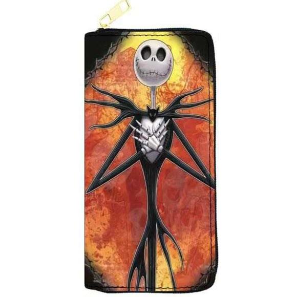 Nightmare Before Christmas Billfold Zippered Wallet Skellington (51) - Picture 1 of 2